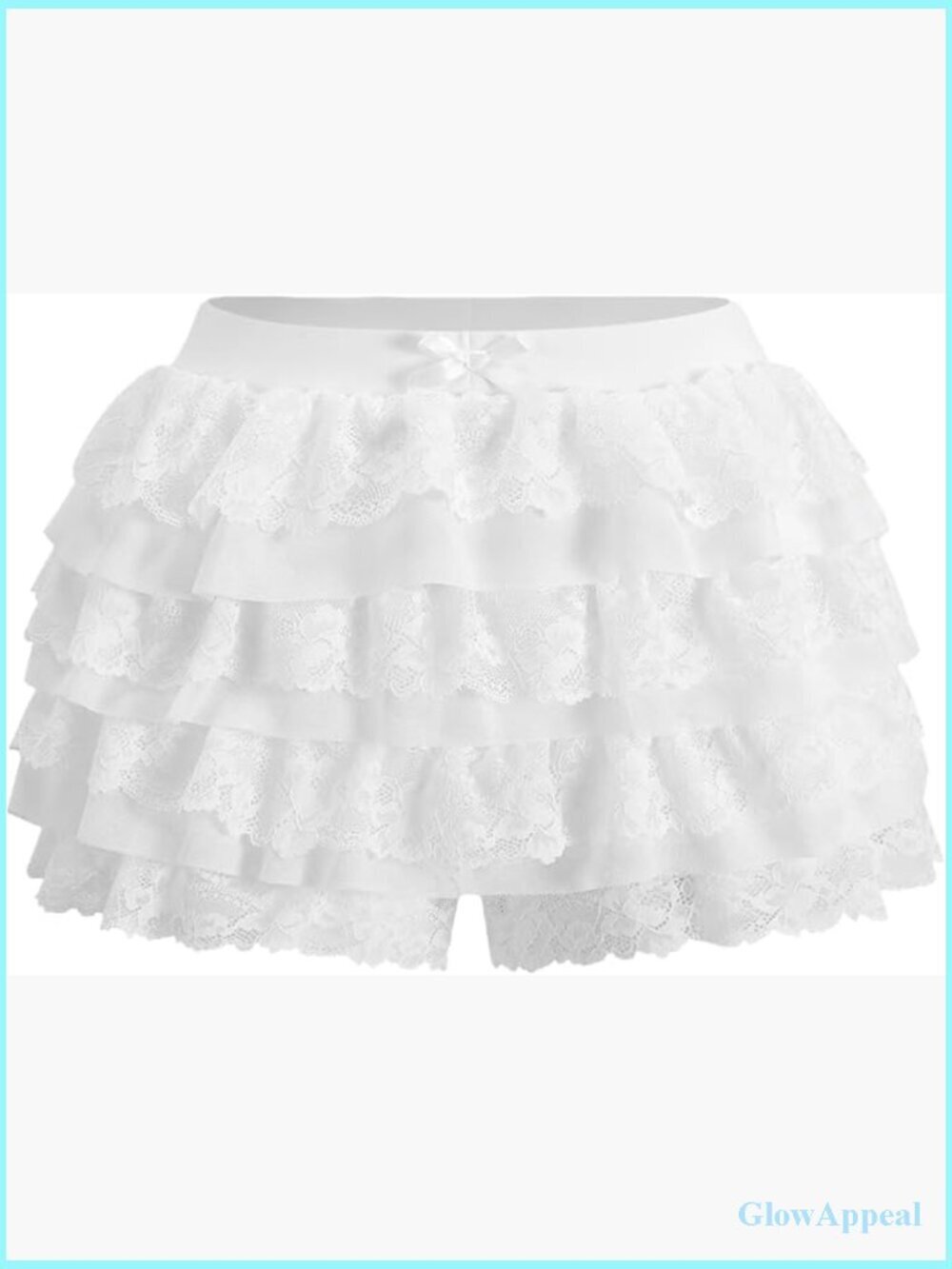 Y2K Lace Ruffle Shorts Mini Skirt Bloomers Low Rise Stretch Fabric